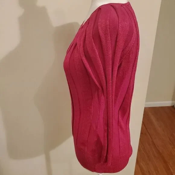 Joseph A. Sparkly Pink Stretchy Vintage Top M - Picture 4 of 11